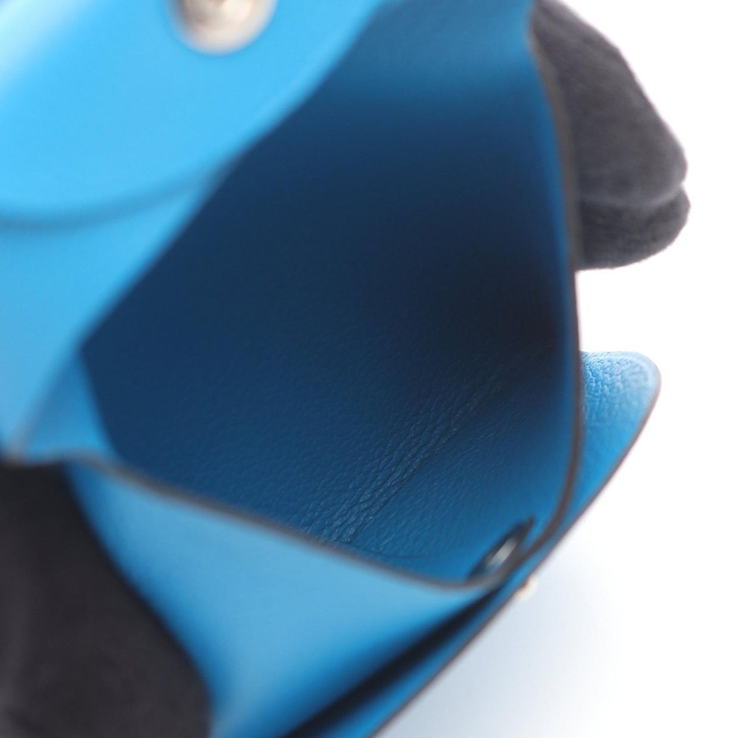 HERMES Bastia Coin Case in Blue Zanjibar - Exquisite Craftsmanship