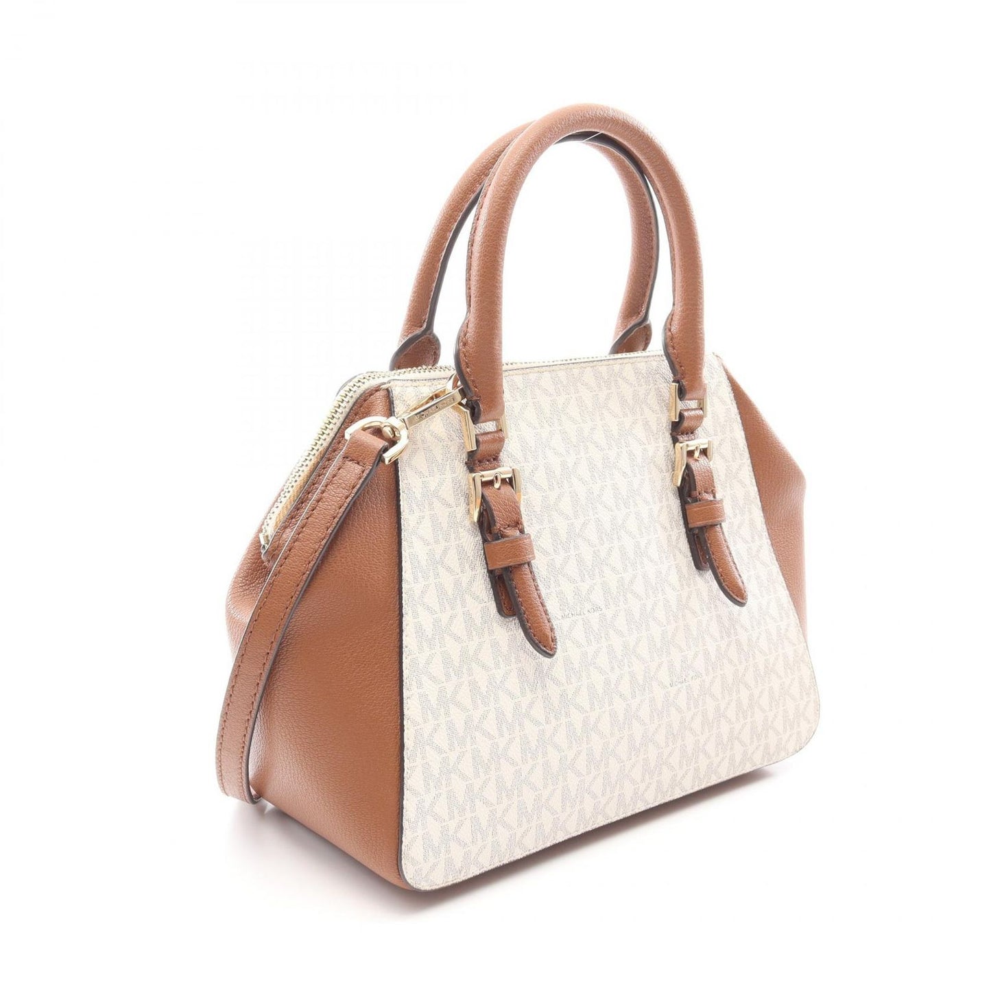 Michael Kors Charlotte MD Messenger Handbag - White/Brown