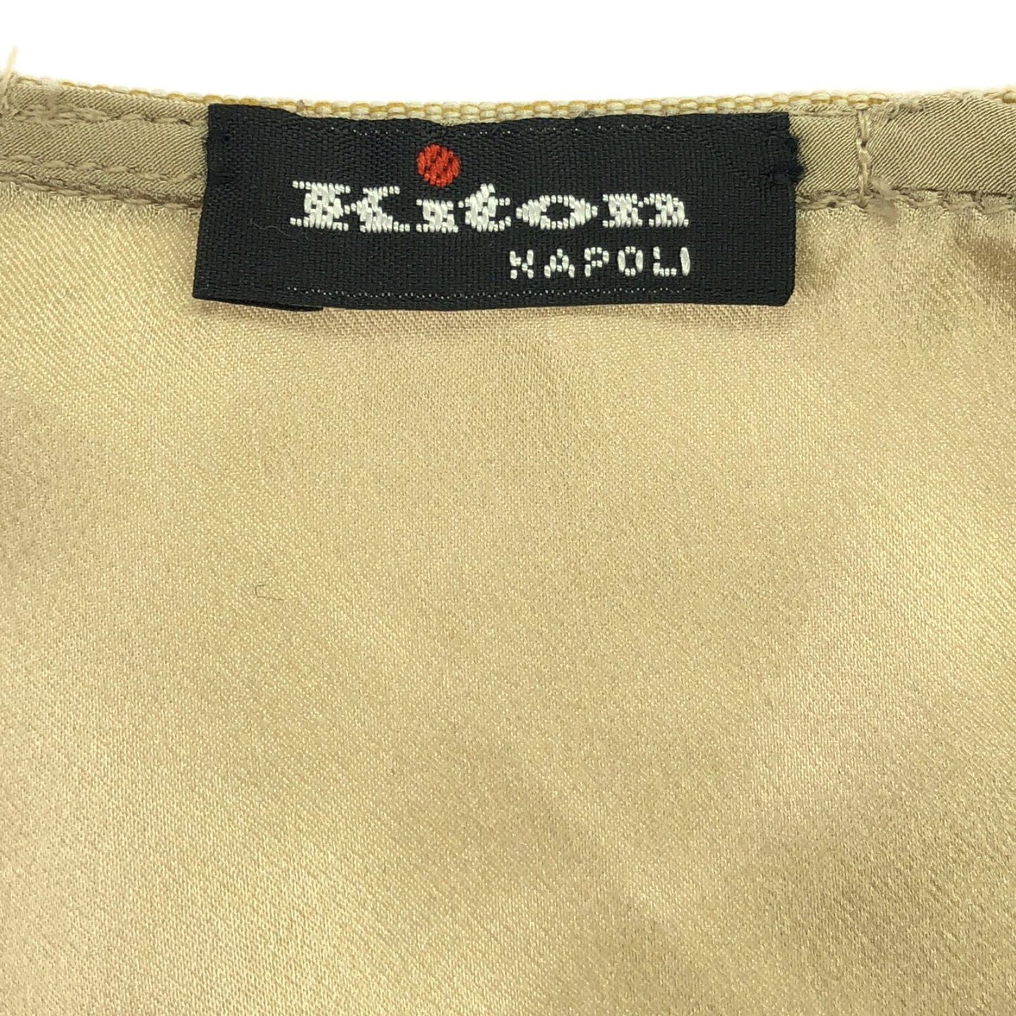 Kiton Silk Blouse with Ribbon Detail in Beige - Size 40