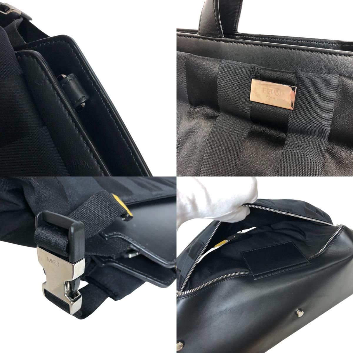 Fendi Peekaboo Iconic Medium Handbag - Black & Silver Hardware