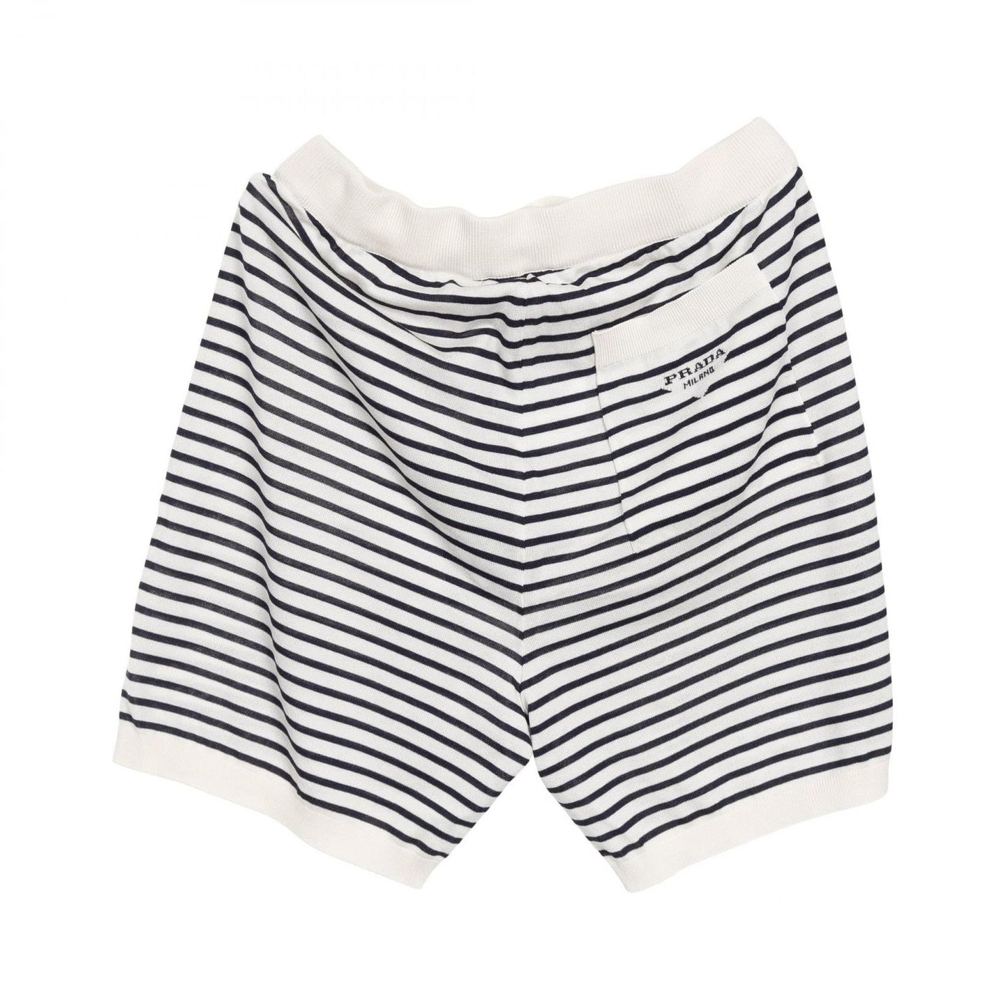 PRADA UMP120 Silk Cotton Pants - Navy/White - Unworn Luxury