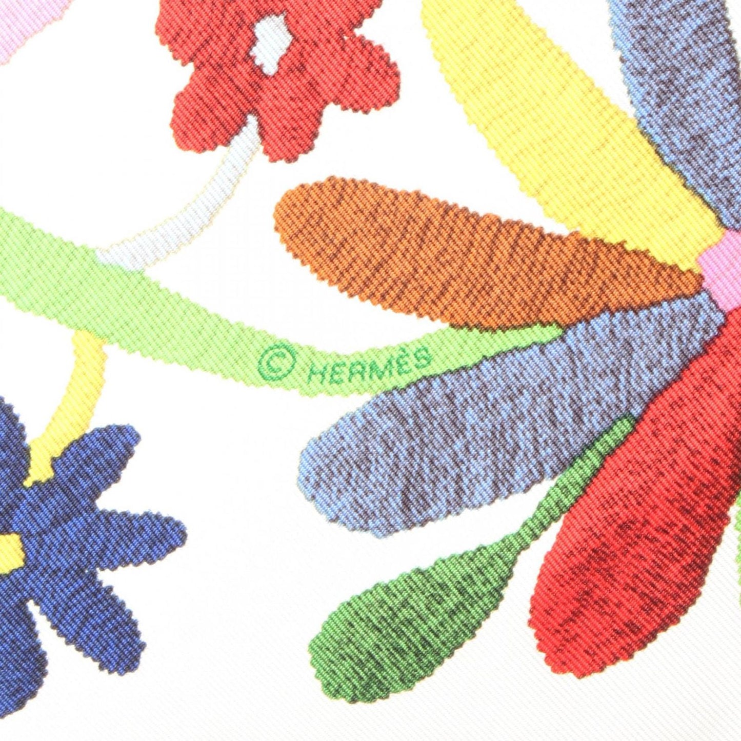 HERMES Silk Scarf Carre 90 DIN TINI YA ZUE - Exquisite Multi-Color Design