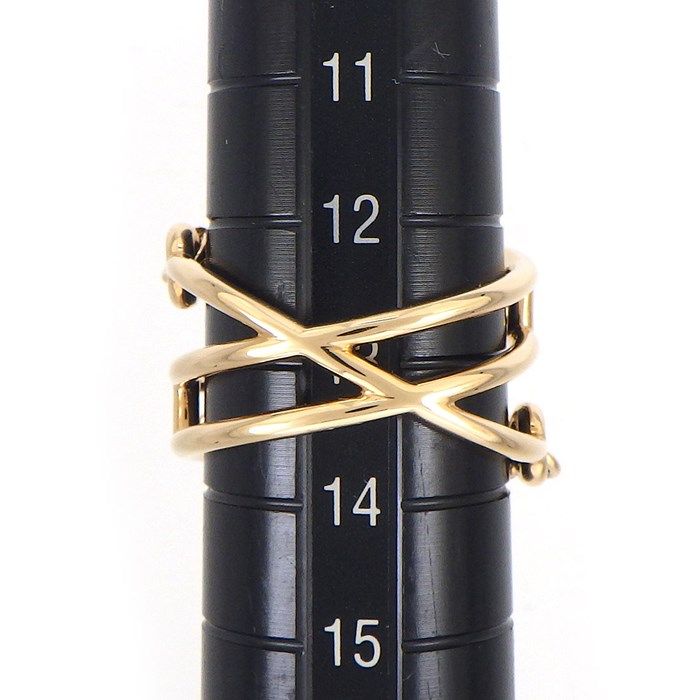 HERMES Chaine d'Ancre Chaos MM Ring with Diamonds - K18 Pink Gold