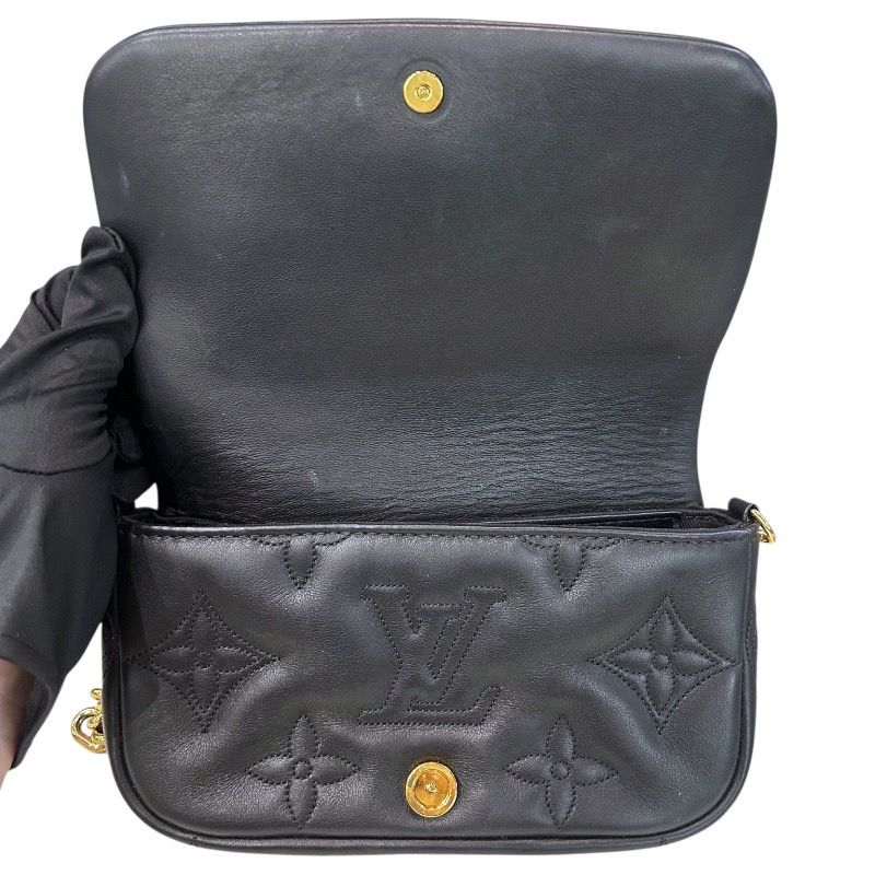 Louis Vuitton Wallet-On-Strap M81398 in Black Bubblegram