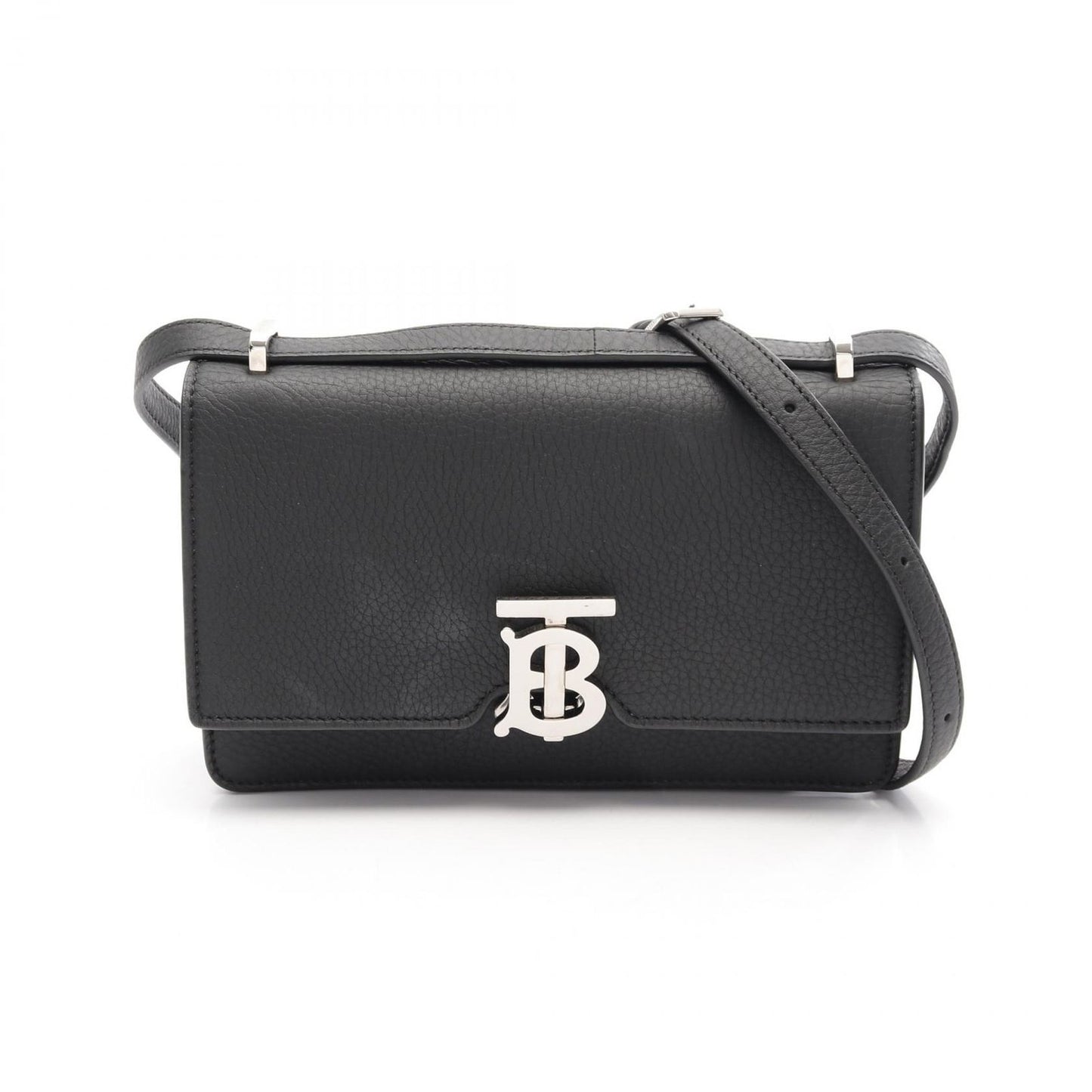 BURBERRY TB Shoulder Bag in Black Leather - Timeless Elegance