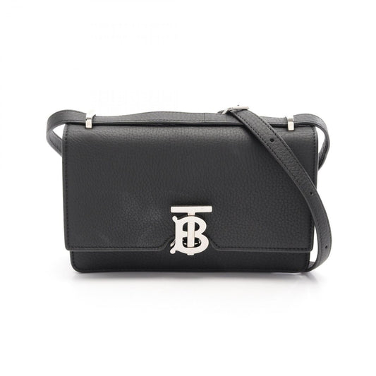 BURBERRY TB Shoulder Bag in Black Leather - Timeless Elegance