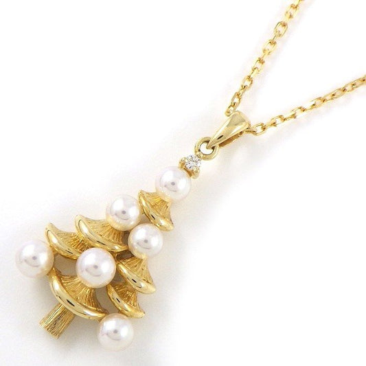 MIKIMOTO Tree Motif Necklace with Pearl and Diamond in K18YG