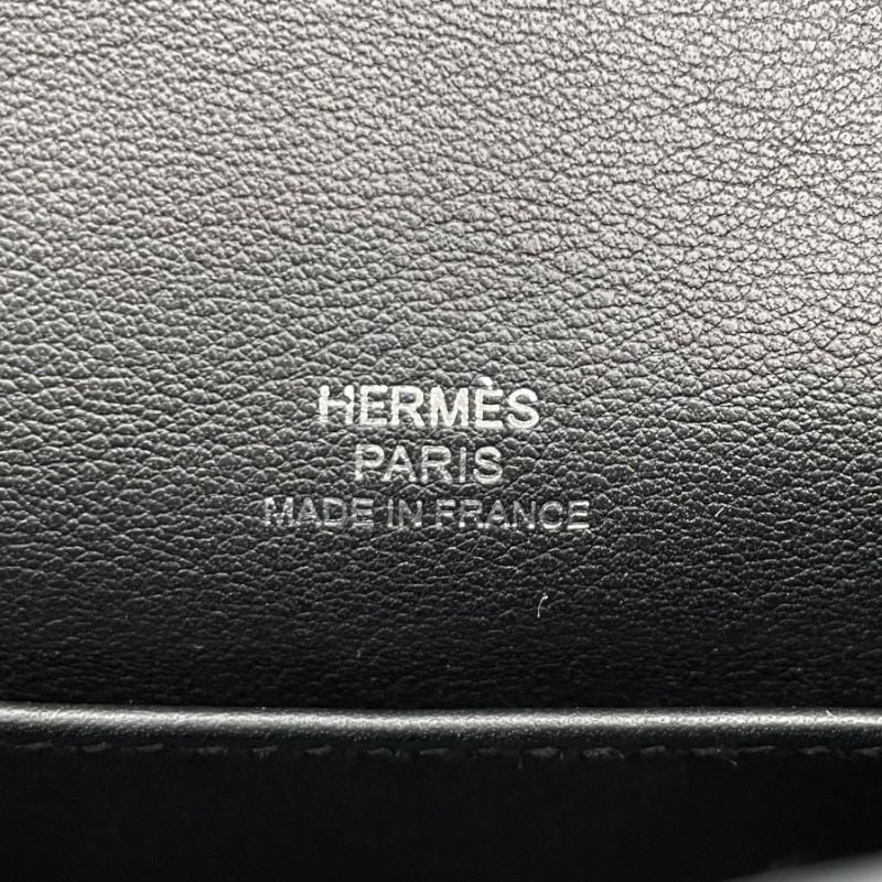 HERMES Kelly Pochette X Stamp (2016) Black Swift Leather Handbag