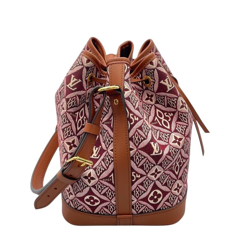 Louis Vuitton Petit Noé Since 1854 Wine Red & Brown Jacquard Shoulder Bag
