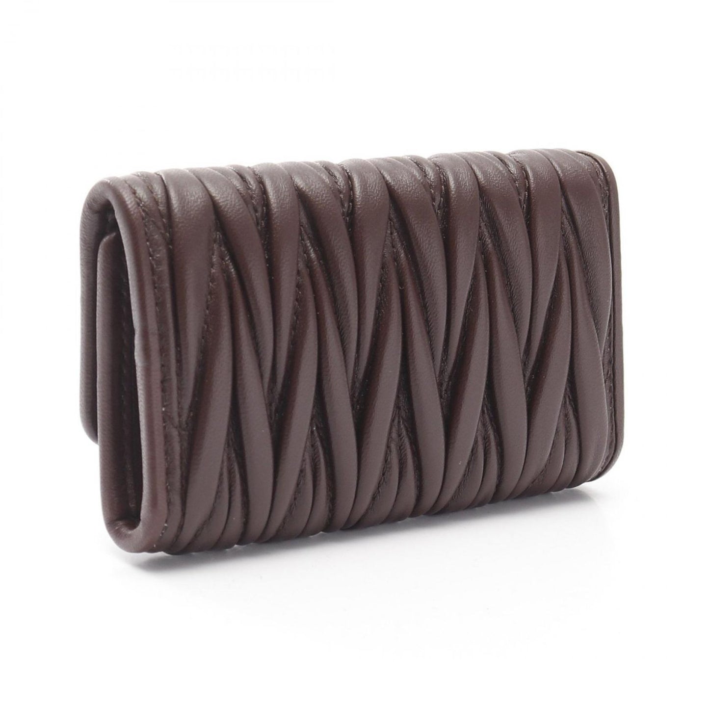 Miu Miu Matelassé Leather Key Case in Brown - Exquisite Craftsmanship
