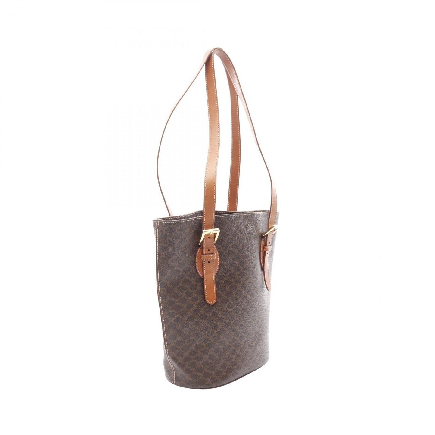 CELINE Macadam Tote Bag in Dark Brown PVC Coated Canvas