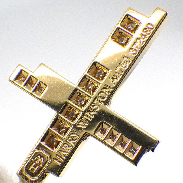 HARRY WINSTON Traffic Cross Charm Necklace with Diamonds