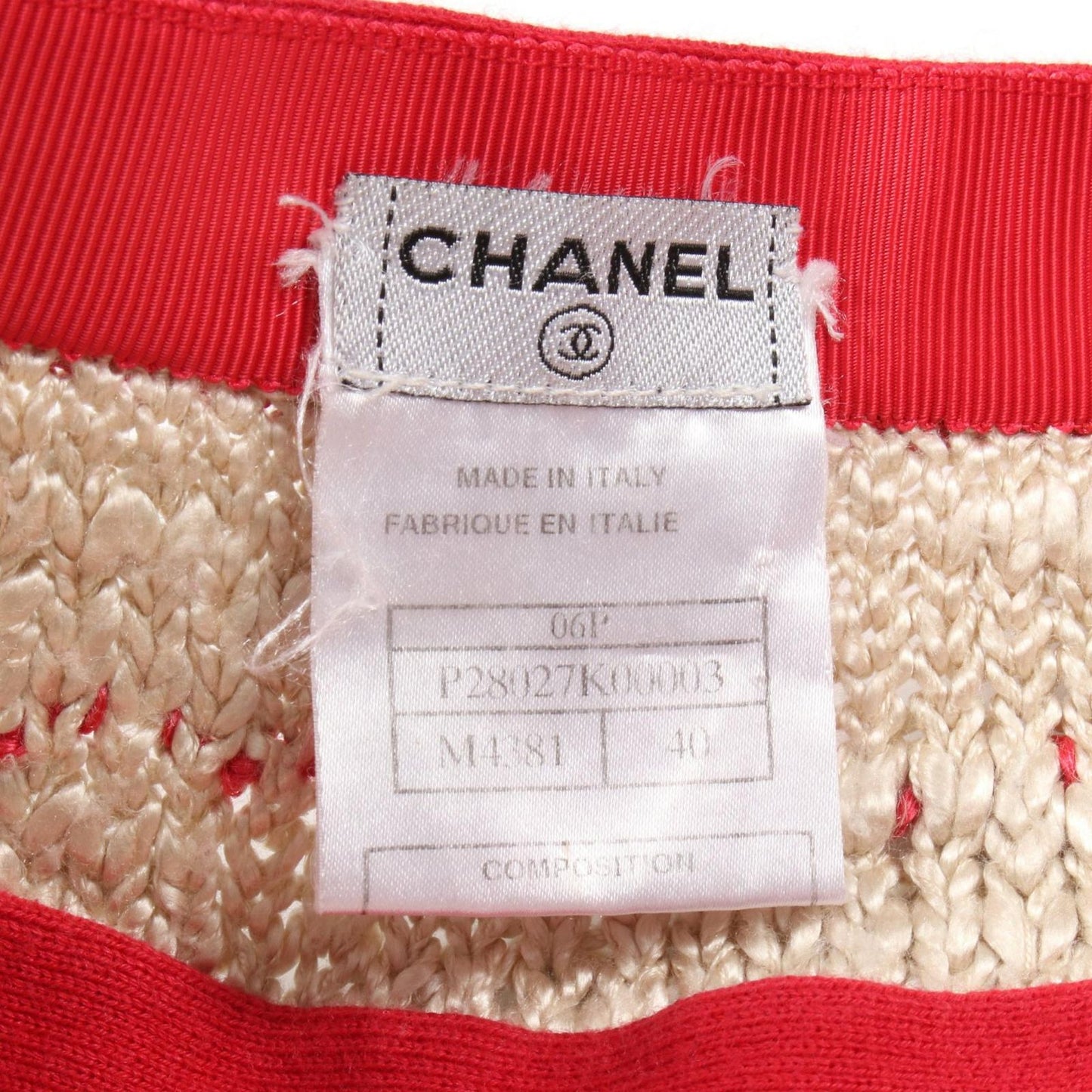 CHANEL Silk Wool Knit Skirt - Timeless Elegance in Beige & Red