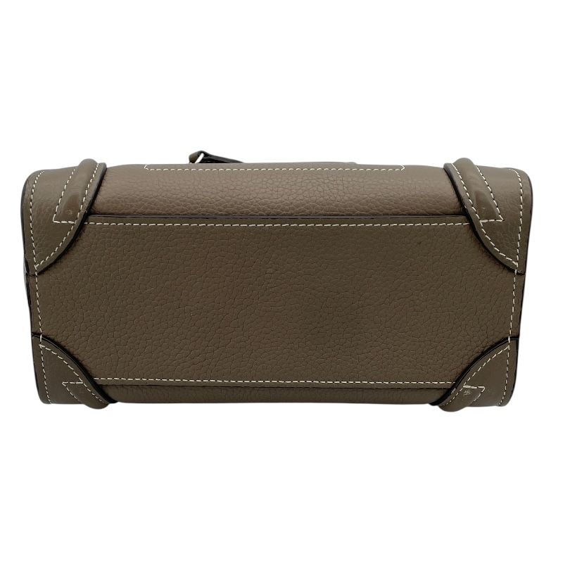 CELINE Luggage Nano Shopper in Khaki Drum Calfskin - Exquisite Craftsmanship