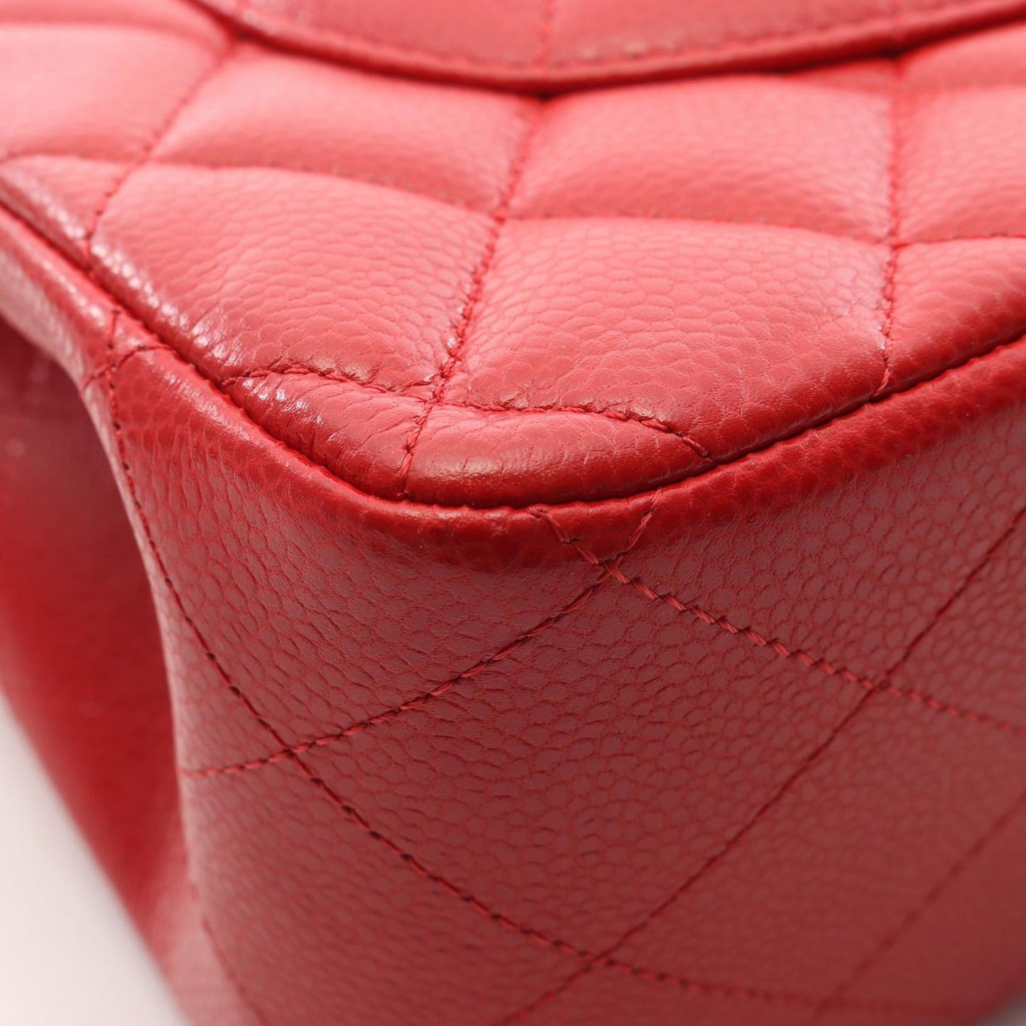 CHANEL Classic De Camellia 30 Large Double Flap Shoulder Bag - Red