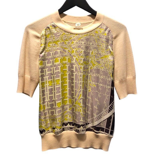 HERMES Twill Reine Short Sleeve Silk Knit - Exquisite Craftsmanship