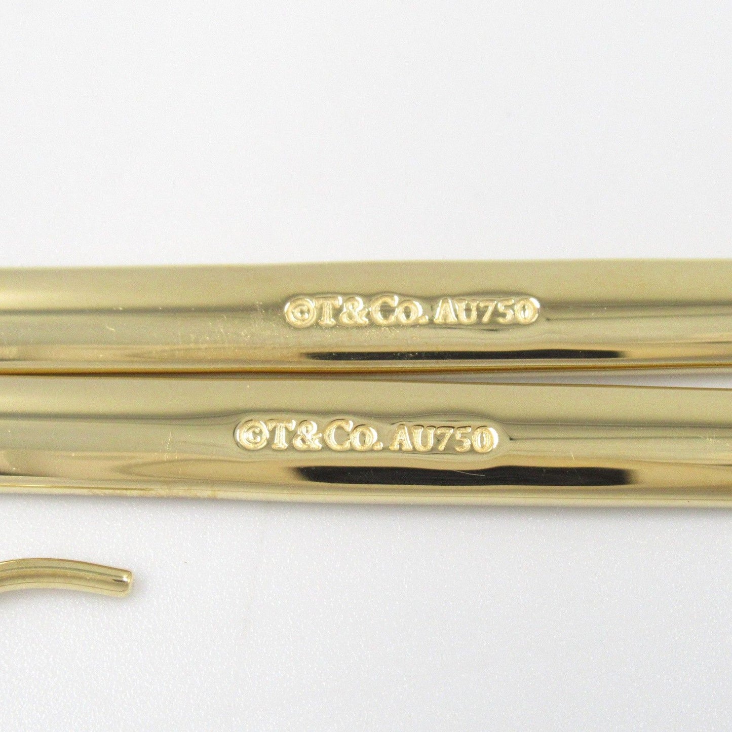 TIFFANY & CO 1837 Plate Earrings in K18 Yellow Gold