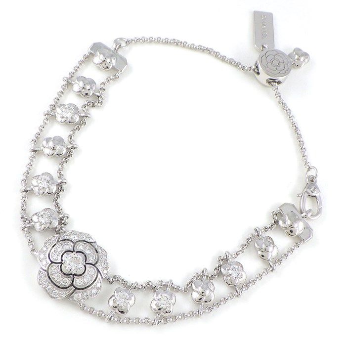 CHANEL Camellia Collection Bracelet with 1.14ct Diamonds in K18WG