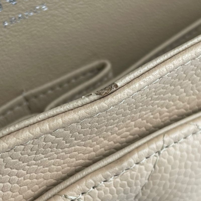 CHANEL Matelassé 25 Beige Caviar Leather Shoulder Bag