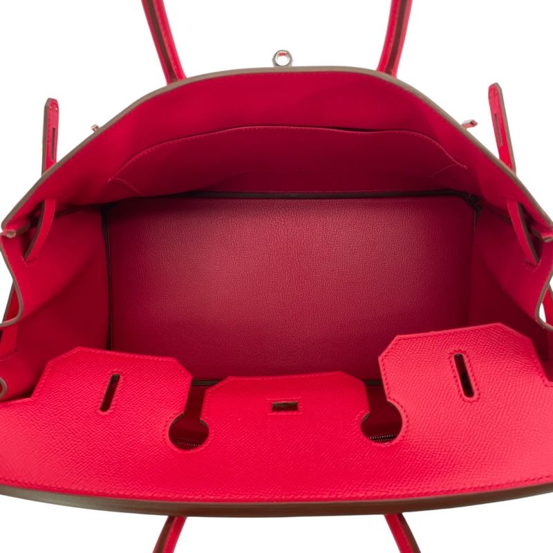 HERMES Birkin 35 D Stamp Rose Extreme with Silver Hardware