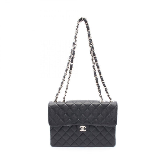 CHANEL Matelassé 30 Single Flap Shoulder Bag in Black Caviar