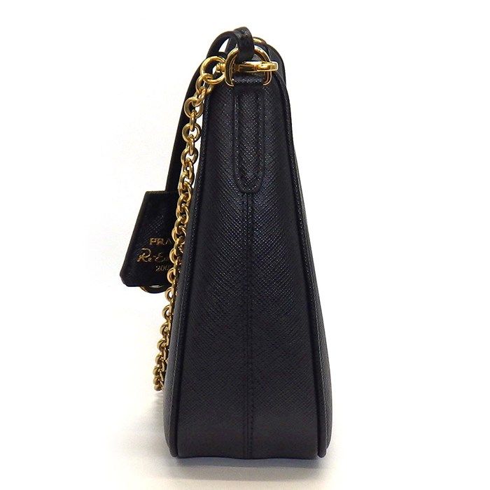 PRADA Re-Edition 2005 Shoulder Bag in Black Saffiano Leather