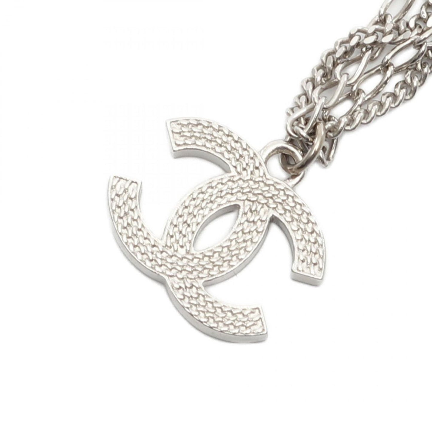 CHANEL Coco Mark Necklace - Exquisite Silver Elegance