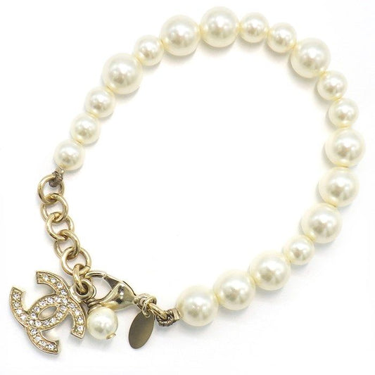 CHANEL Coco Mark Bracelet - 2013 Autumn Collection - Imitation Pearl & Strass