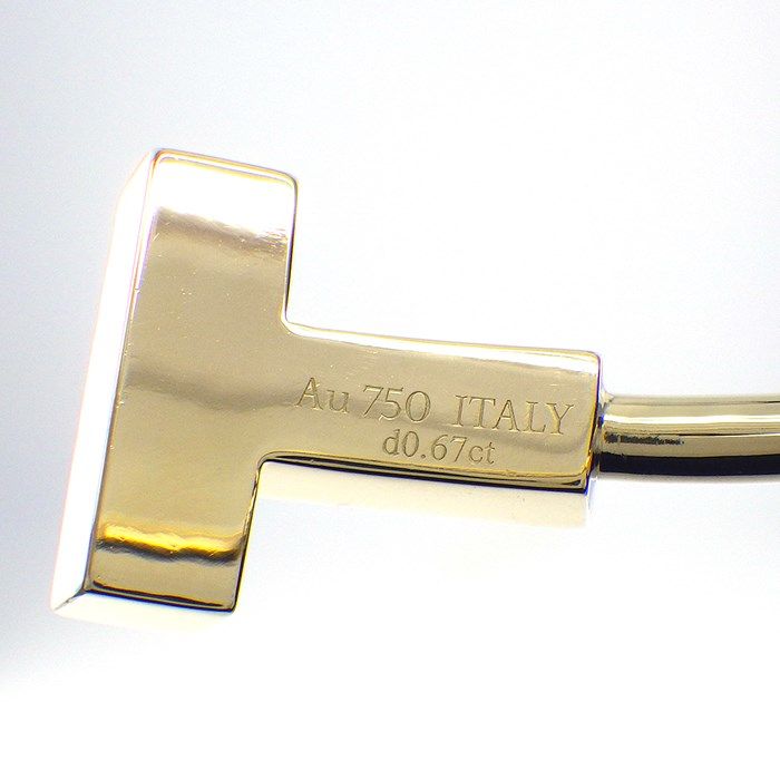 Tiffany & Co. T Wire Wide Diamond Bangle 0.67ct K18YG