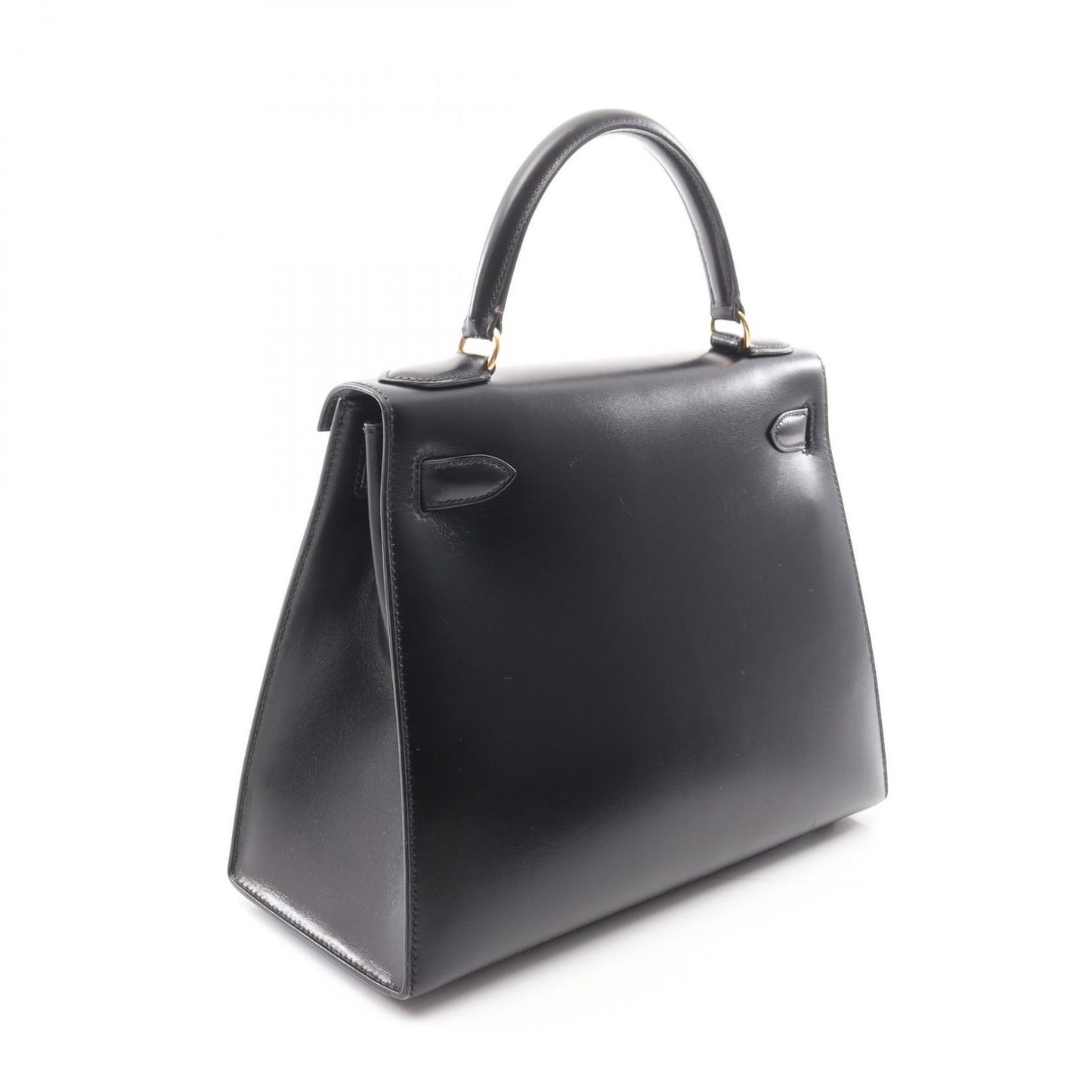 HERMES Kelly 28 Handbag in Black Box Calf - Timeless Elegance