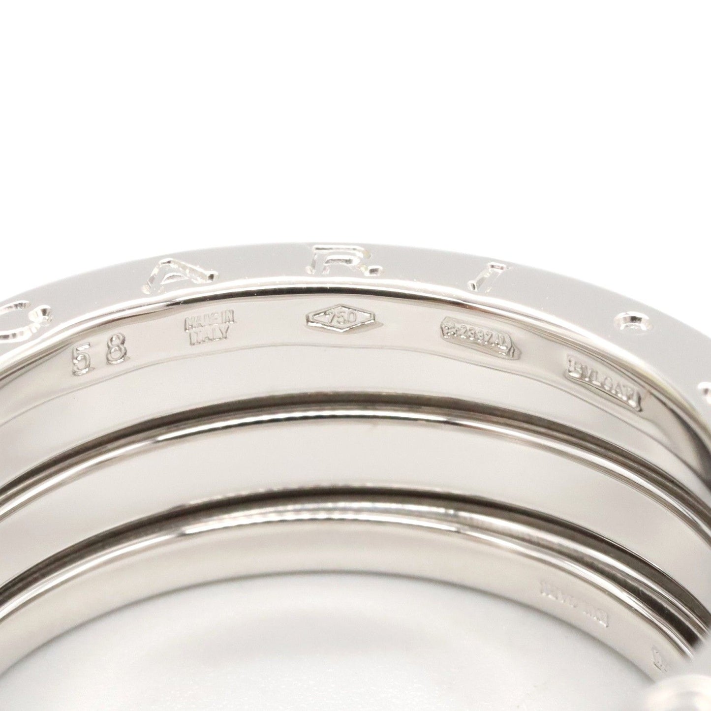 BVLGARI B-zero1 3-Band Ring in K18 White Gold - Unisex Elegance