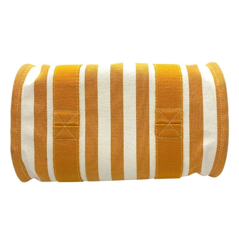 HERMES Cannes PM Tote Bag in Orange & White - Exquisite Cotton Craftsmanship