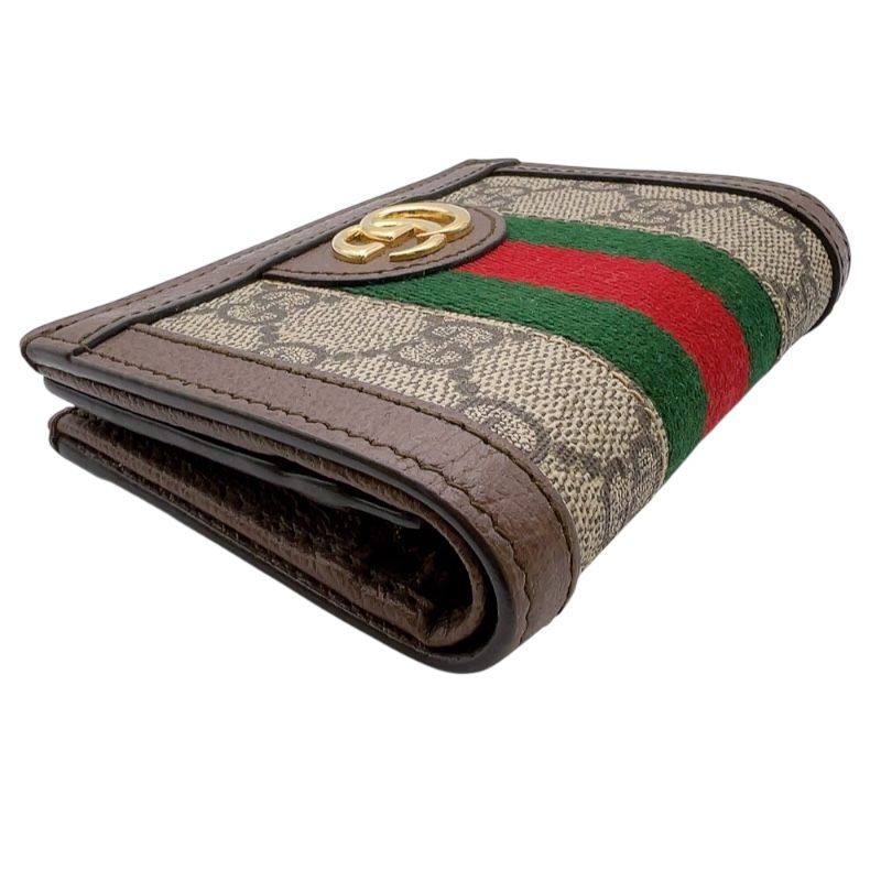 GUCCI Ophidia GG Mini Wallet - Brown with Gold Hardware