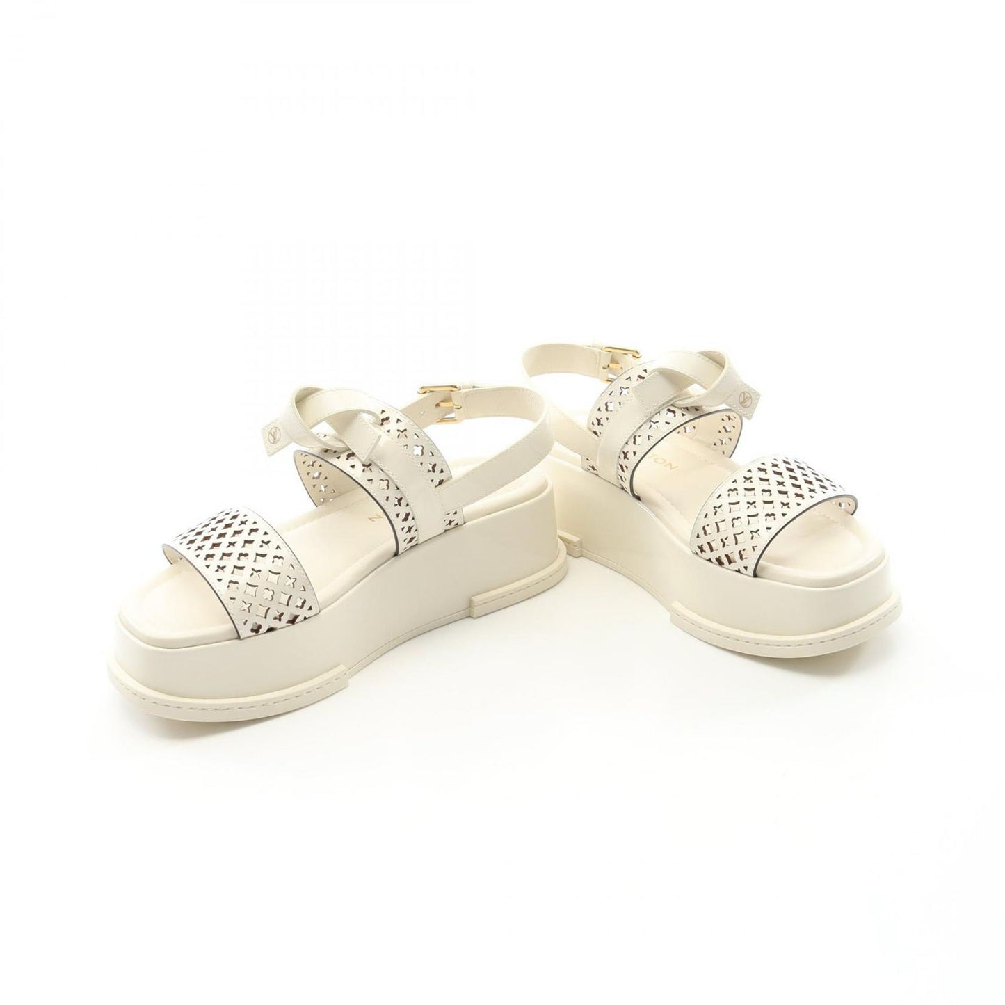 Louis Vuitton Maya Sandals in Ecru Patent Leather - Unworn Luxury