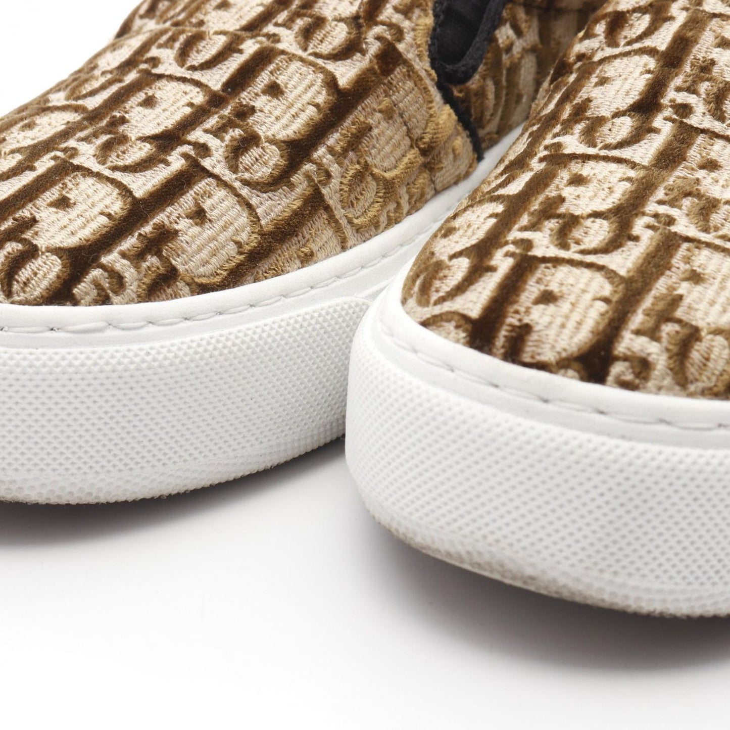 Dior Solar Oblique Slip-On Sneakers - Elegant Brown & Black Fabric