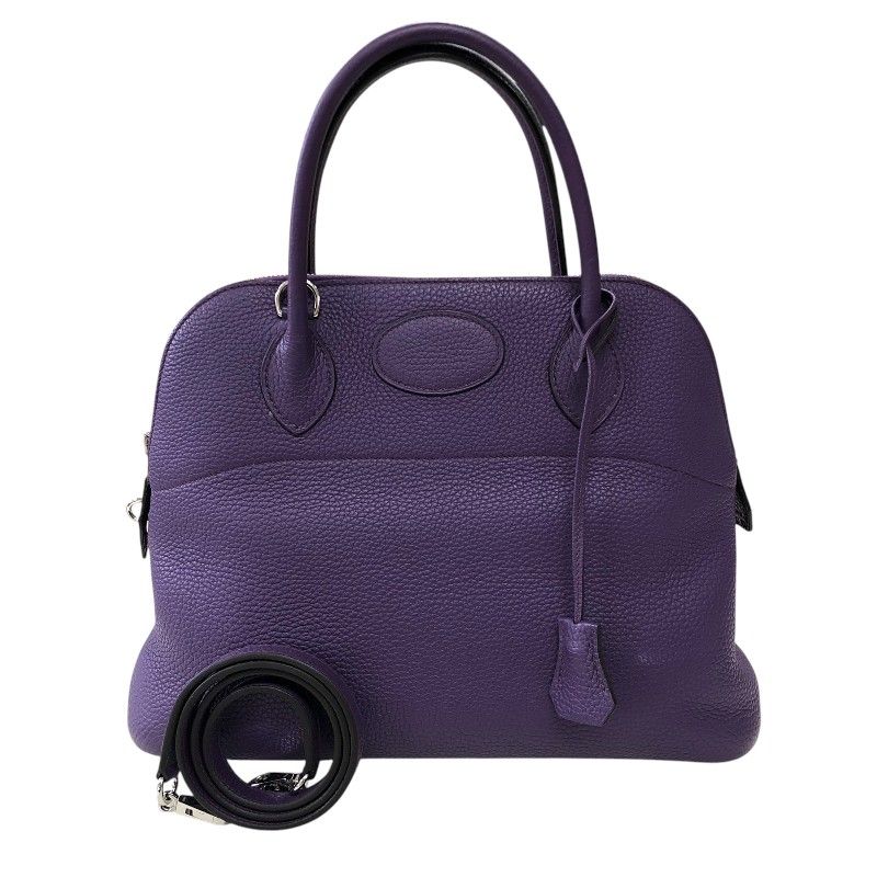 HERMES Bolide 31 in Ultra Violet with Silver Hardware - Exquisite Craftsmanship
