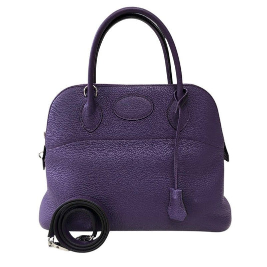 HERMES Bolide 31 in Ultra Violet with Silver Hardware - Exquisite Craftsmanship