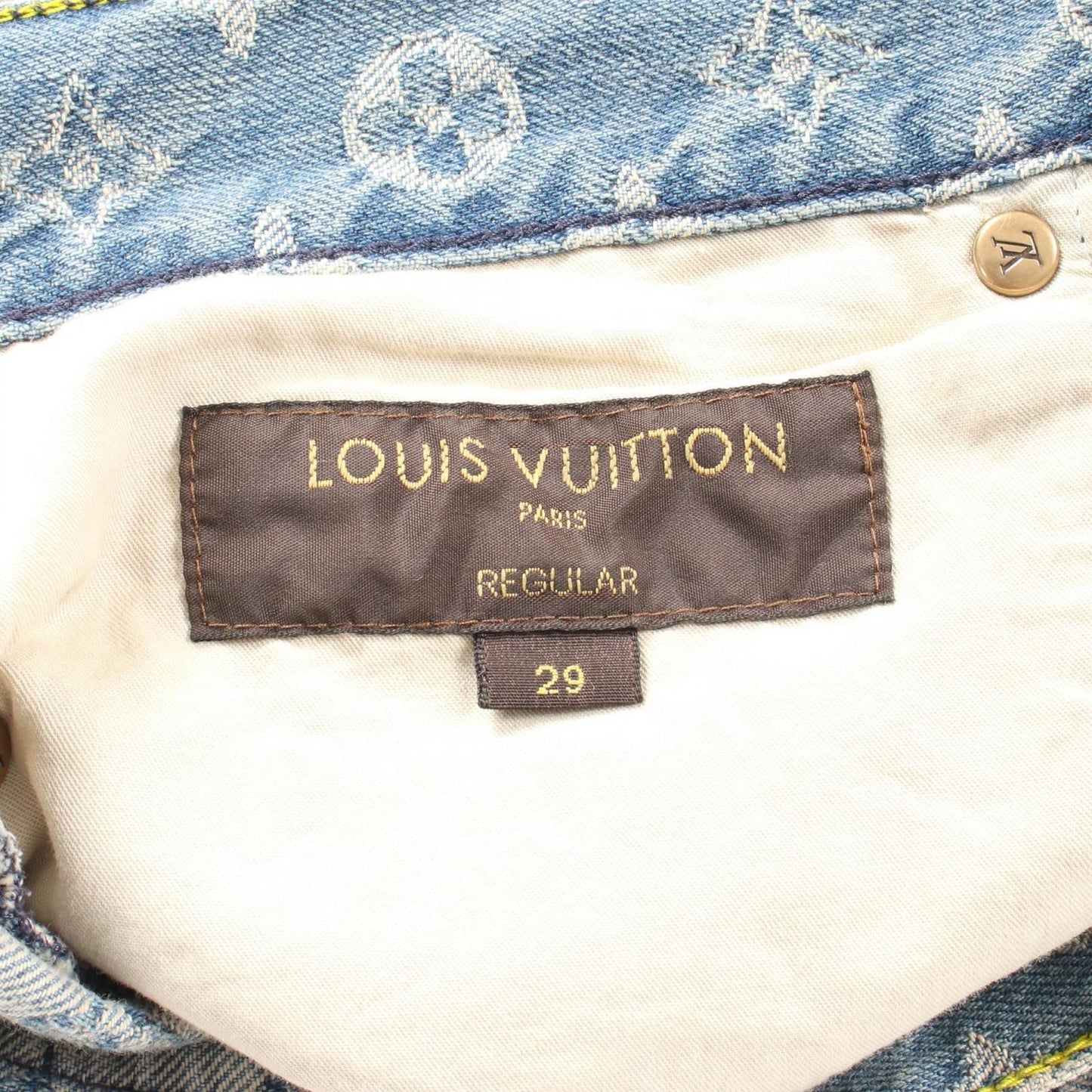 LOUIS VUITTON × Supreme Monogram Jacquard Denim Pants - Blue