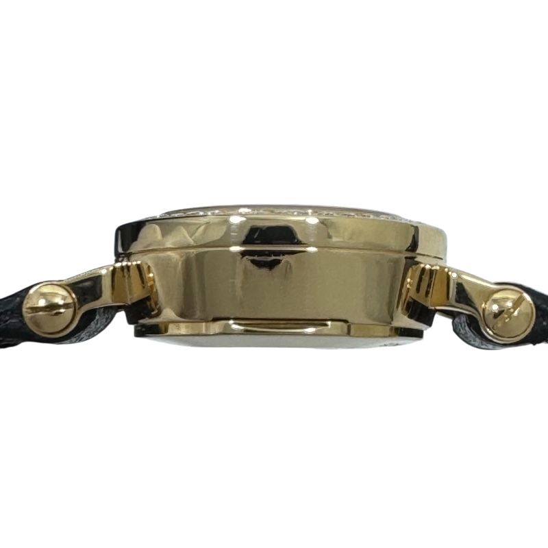 HERMES Faubourg FG1.186 White K18YG Leather Strap Quartz Ladies Watch