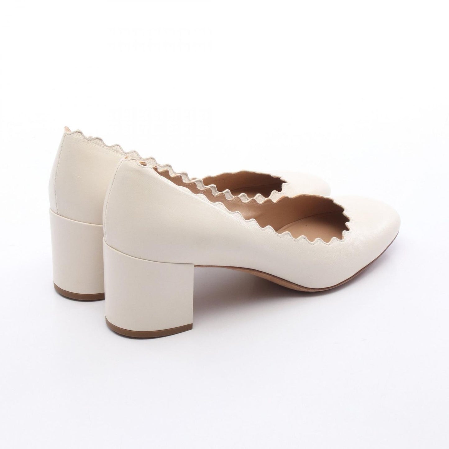 Chloe White Leather Pumps - Timeless Elegance
