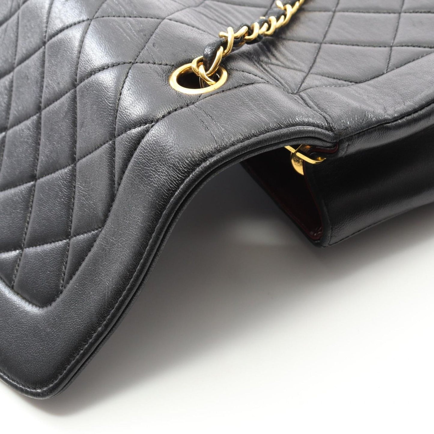 CHANEL Matelassé Diana Flap Shoulder Bag in Black Lambskin