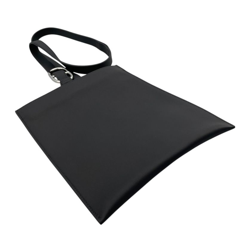 HERMES Portefeuille Pochon Plus U Stamp (2022) Black Swift Body Bag