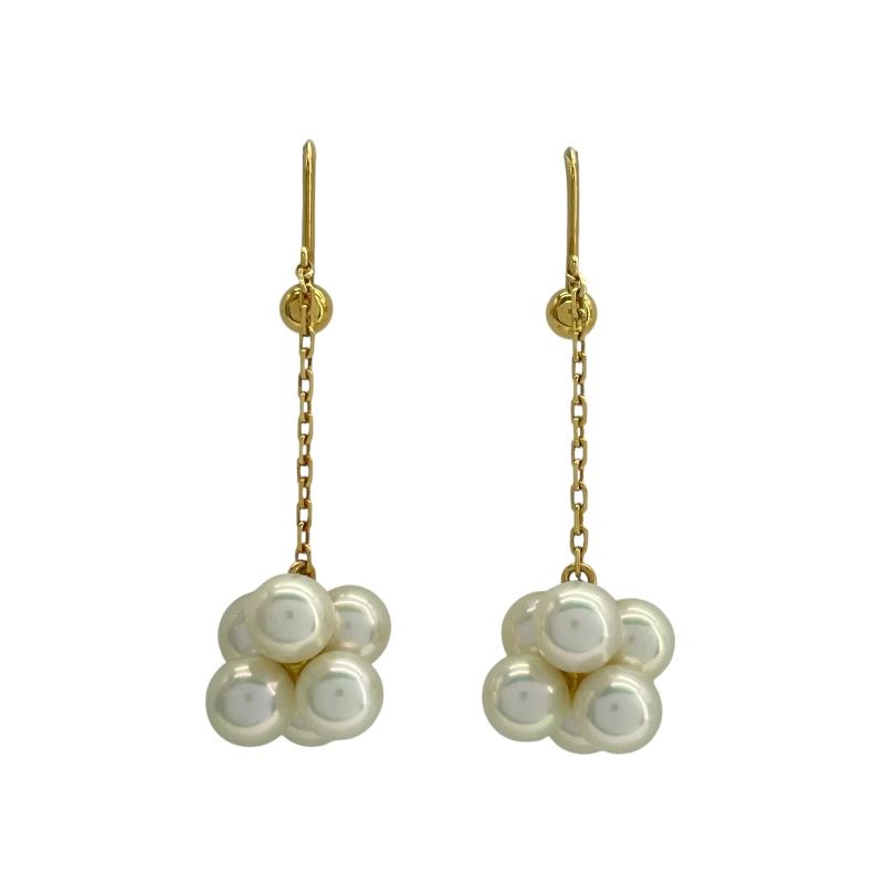 MIKIMOTO K18 Yellow Gold Pearl Earrings - Exquisite Elegance