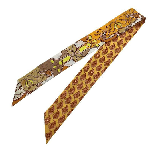 HERMES Twilly Coup de Fouet au Bloc Multicolor Silk Scarf