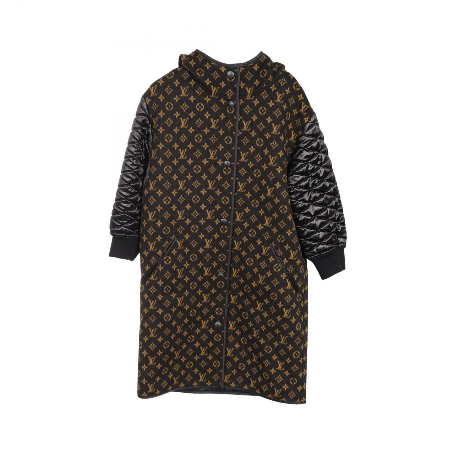 Louis Vuitton Monogram Wool Coat - Timeless Elegance in Black
