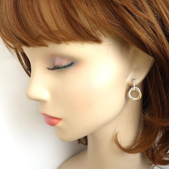 Cartier Trinity Earrings with Diamonds in Three Colors