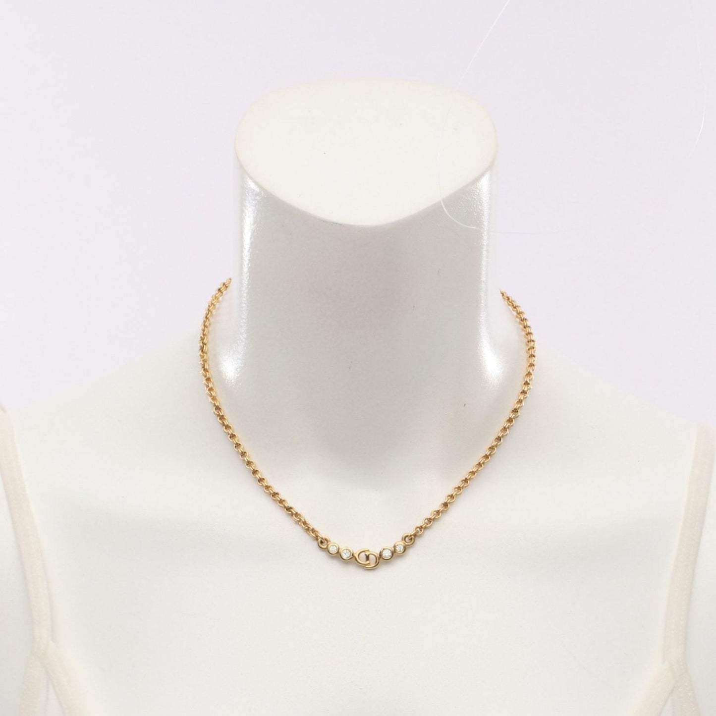 Dior CD Logo Necklace in Gold Plated with Rhinestones - Exquisite Elegance