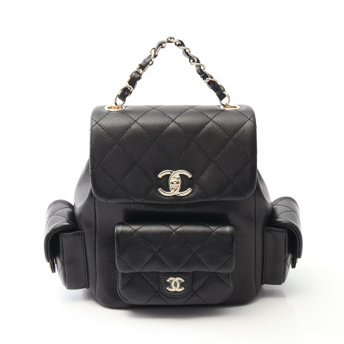 CHANEL Matelassé Black Calfskin Small Backpack AS4399 - Unused