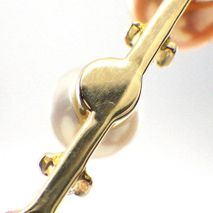 TASAKI Two-Tone Pearl Necklace with Diamonds in K18 Yellow Gold