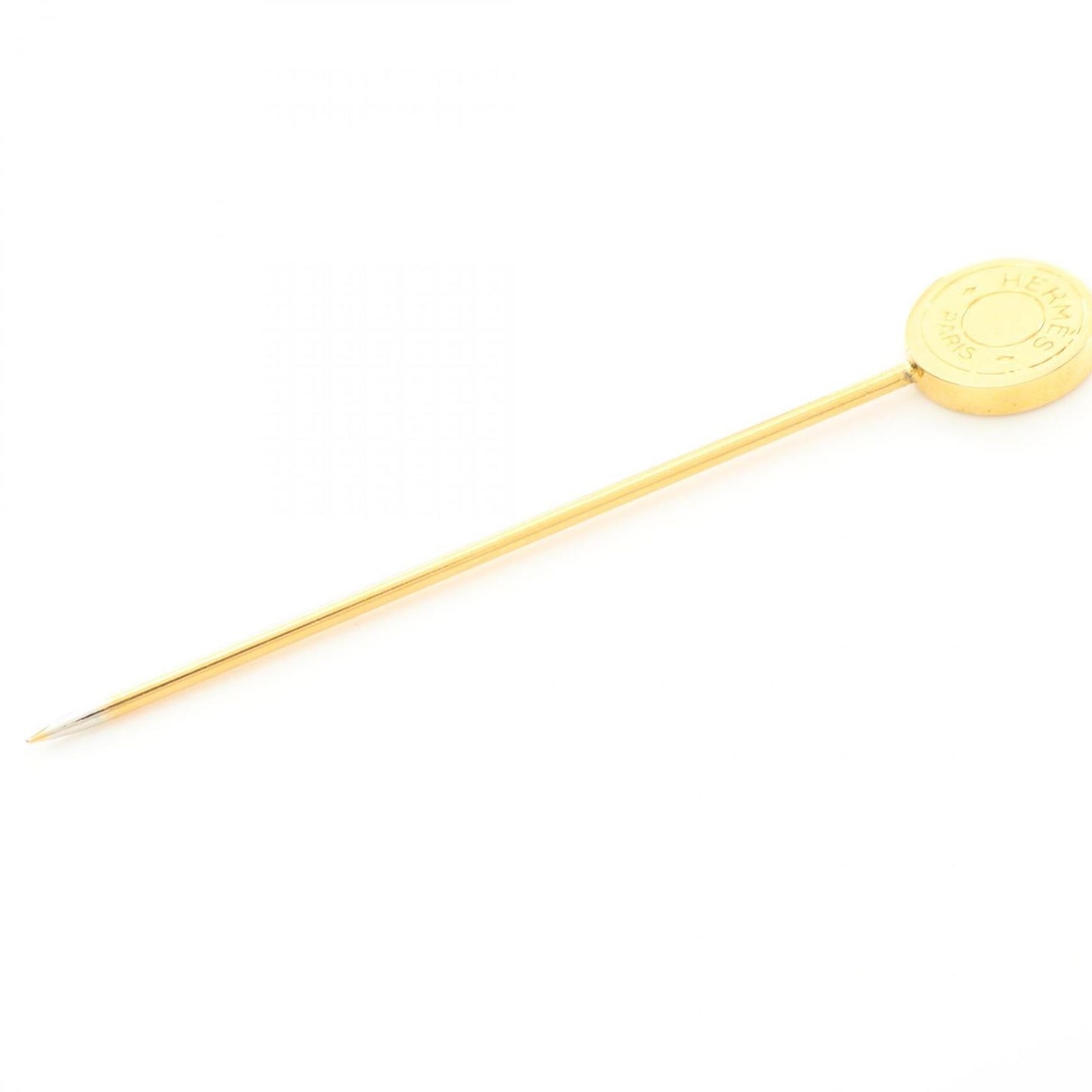 HERMES Gold Plated Serre Pin Brooch - Timeless Elegance